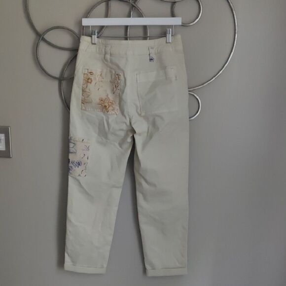 Anthropologie Pilcro Wanderer Cream Cropped Jeans - Picture 7 of 8